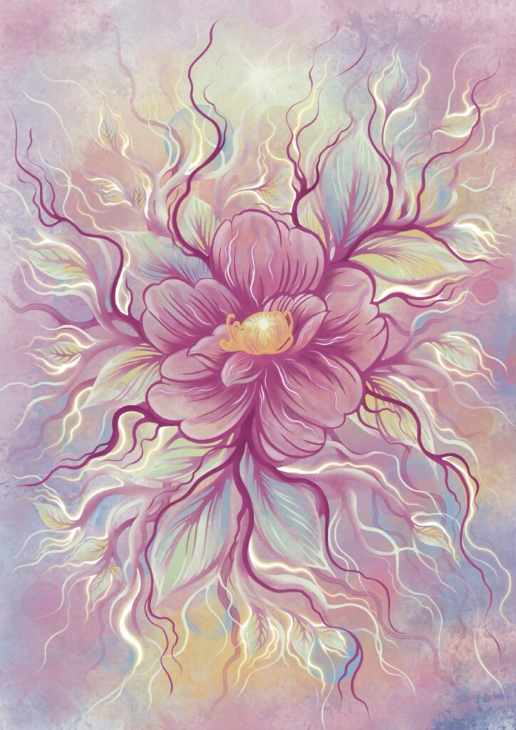 Pink Peony Flower Wall Art 1 Pink Peony Flower Wall Art Cosmic Beauty of the Stylized Pink Peony Flower