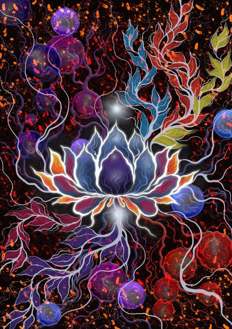 Radiant Lotus Harmony Digital Art Radiant Lotus Harmony Abstract Expressionist Digital Artwork Lotus Flower